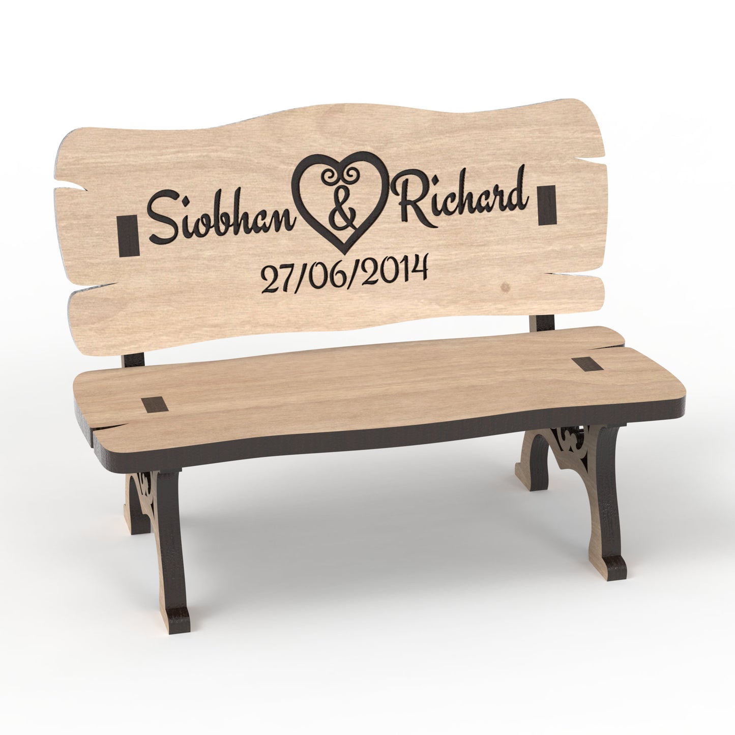 A Memorial Bench made from our laser cutting files and available for digital download. Perfect for Christmas in Heaven memorials, Save a Chair tokens, small dollhouse décor, fairy garden décor, and more!