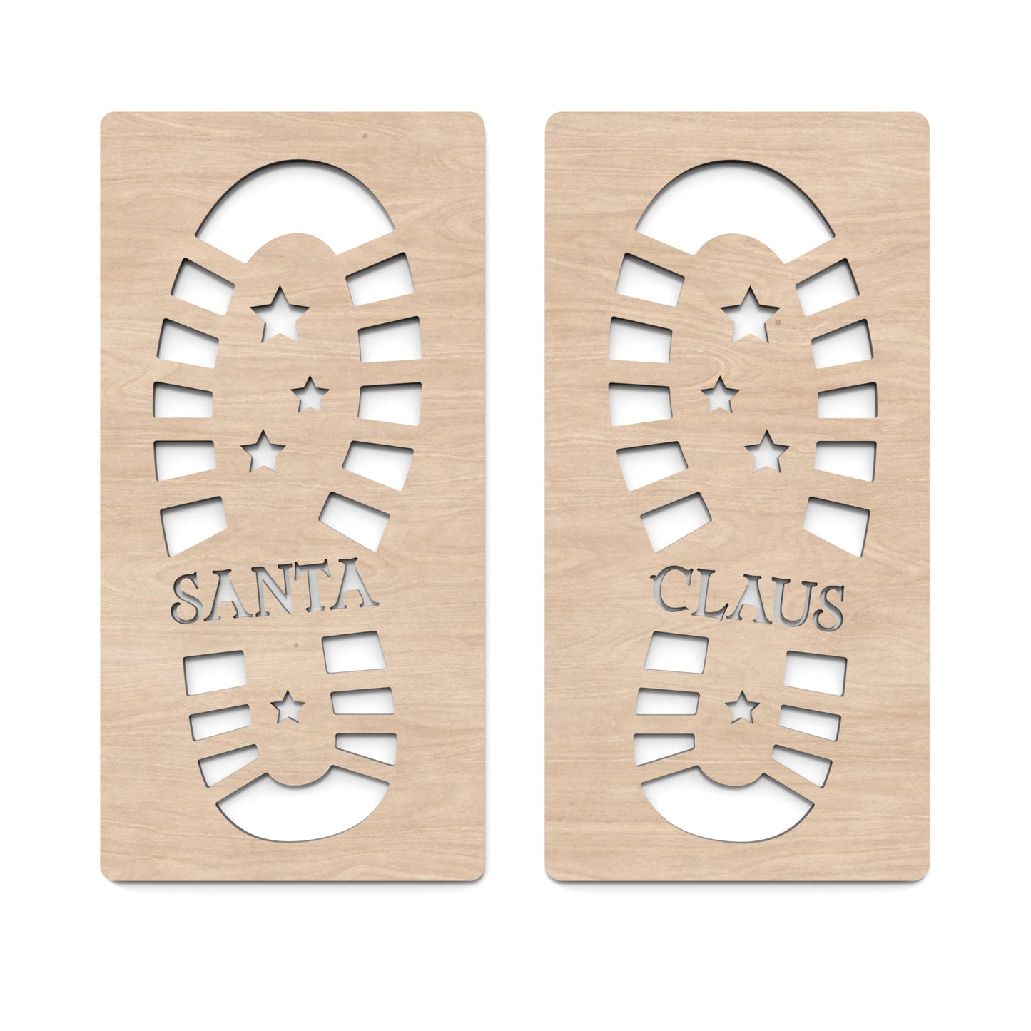 Christmas Footprint Stencils made from our laser cutting files and available for digital download. Ideal for adding a touch of wonder to your Christmas celebrations by leaving footprints that show Santa has visited your home on Christmas Eve.