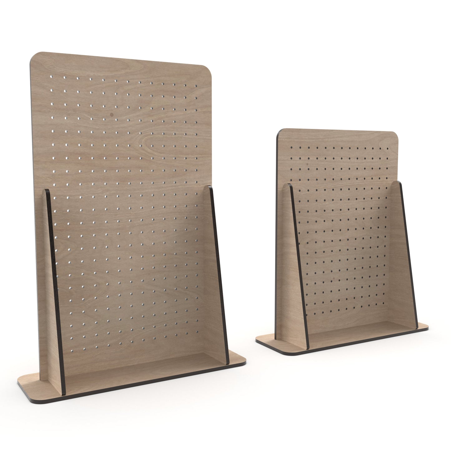 Rear view of our set of 2 earring stands made from our laser cutting files and available for digital download. Ideal for organizing and beautifully showcasing your earrings.