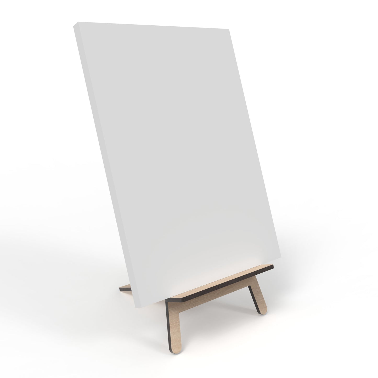 An easel display stand made from our laser cutting files and available for digital download. Sizes range from small 12cm to large 30cm, perfect for showcasing signs, pictures, products, and more with visual appeal and practicality.