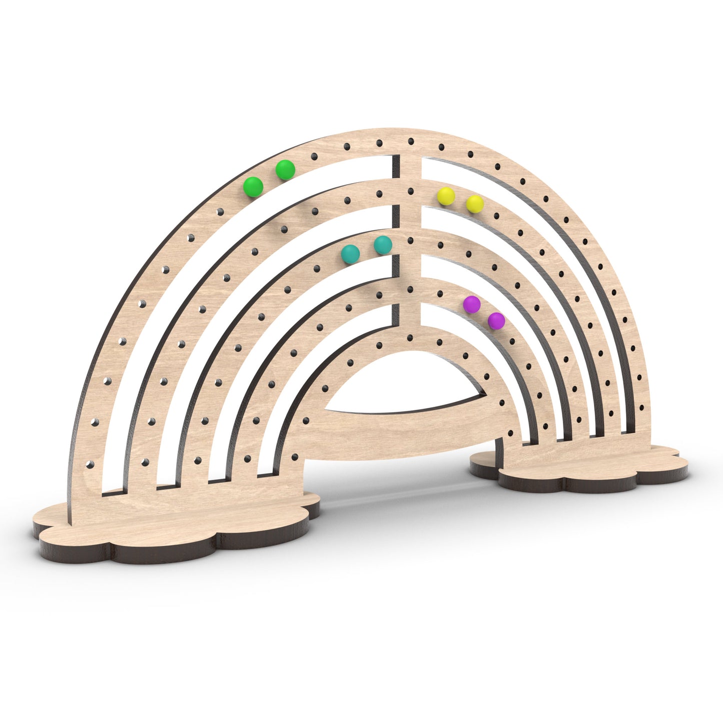 A rainbow earring stand, created from our laser cutting files. Available as a digital download for use with personal laser cutting machines.