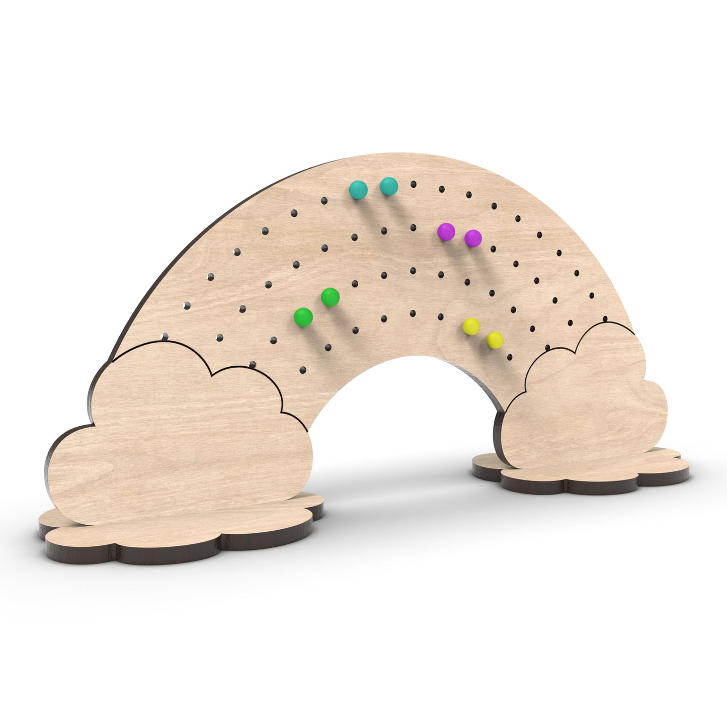 A rainbow earring stand, created from our laser cutting files. Available as a digital download for use with personal laser cutting machines.
