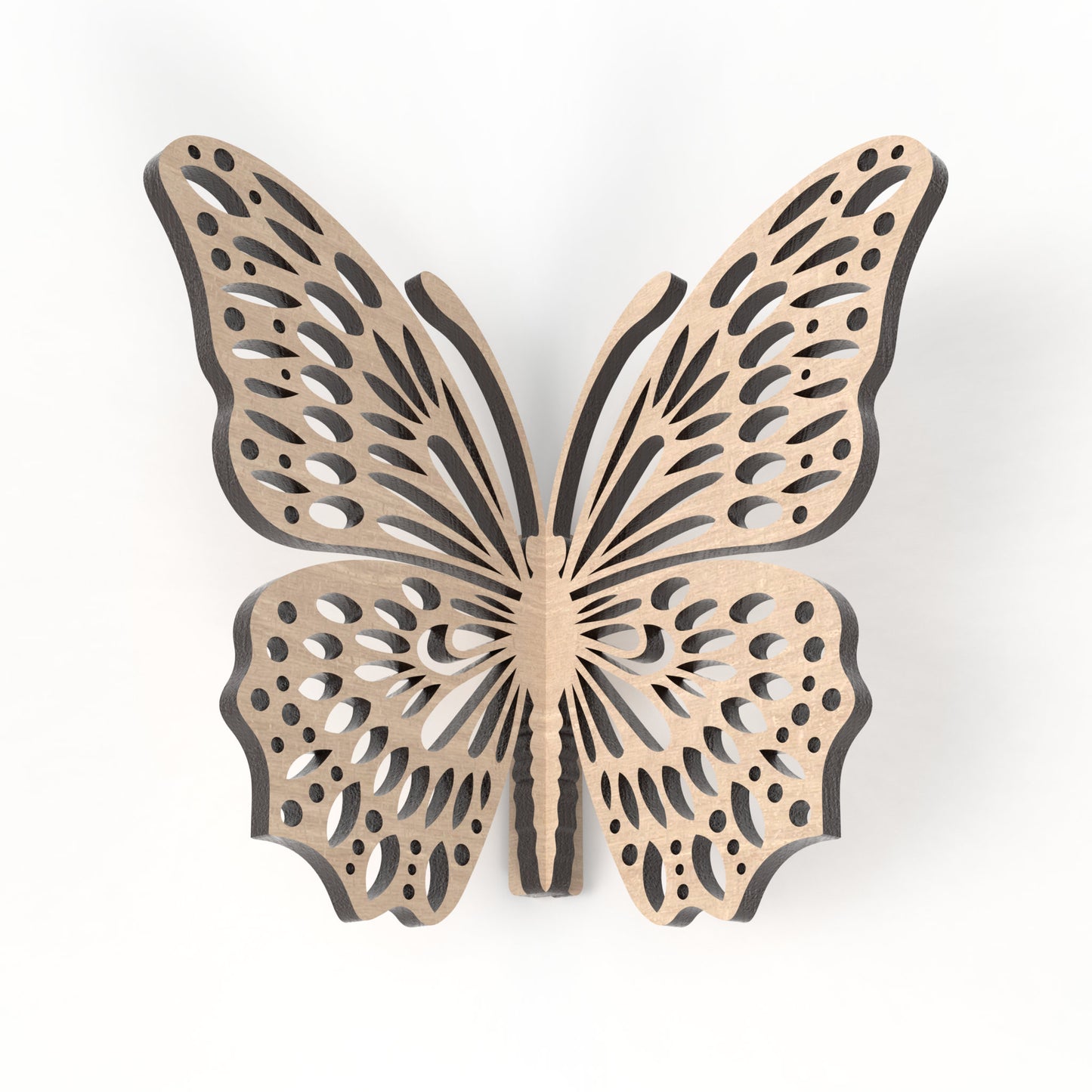 A slot together 3D butterfly made from our laser cutting files and available for digital download. Available in 3 sizes: 10cm, 15cm, and 20cm wide.