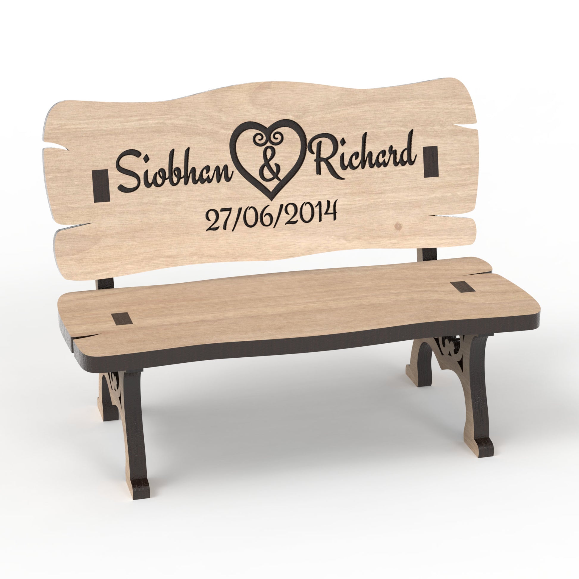 A Memorial Bench made from our laser cutting files and available for digital download. Perfect for Christmas in Heaven memorials, Save a Chair tokens, small dollhouse décor, fairy garden décor, and more!