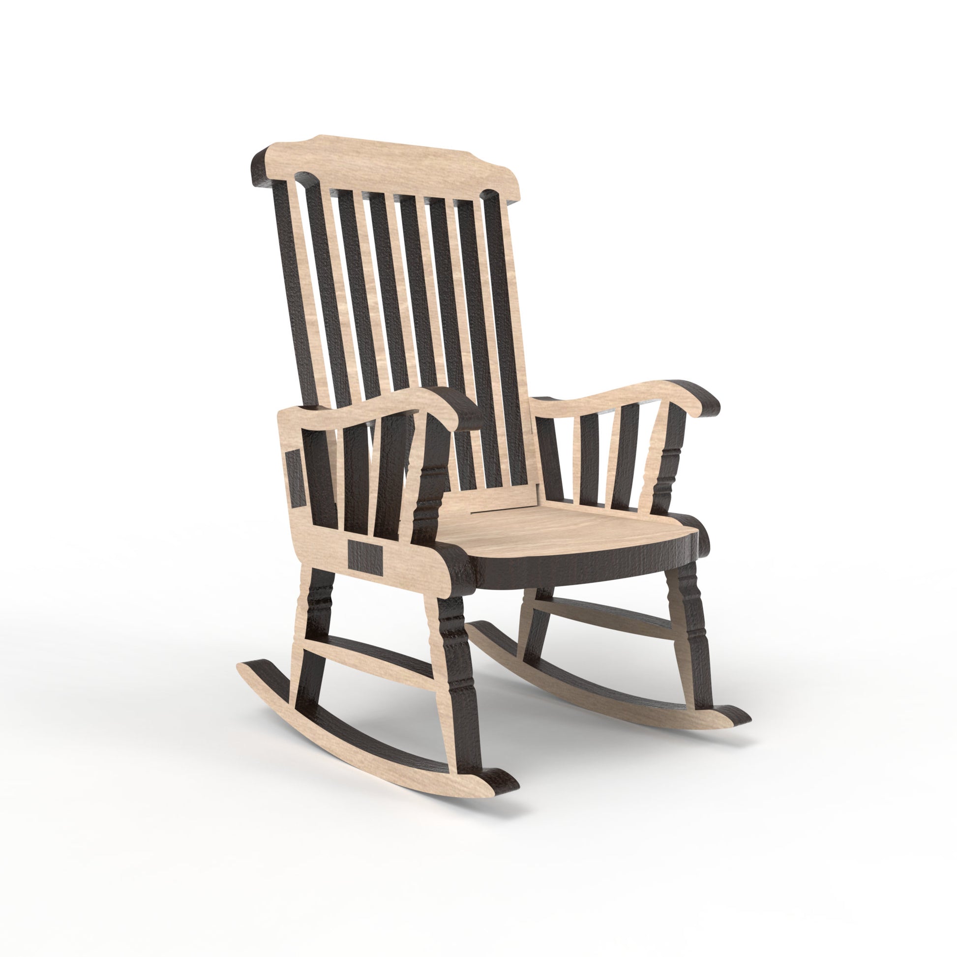 A Memorial rocking chair made from our laser cutting files and available for digital download. Create heartfelt memorials with these exquisite 3D models, perfect for 'save a chair' tributes and Christmas in Heaven displays, honouring the memory of loved ones.