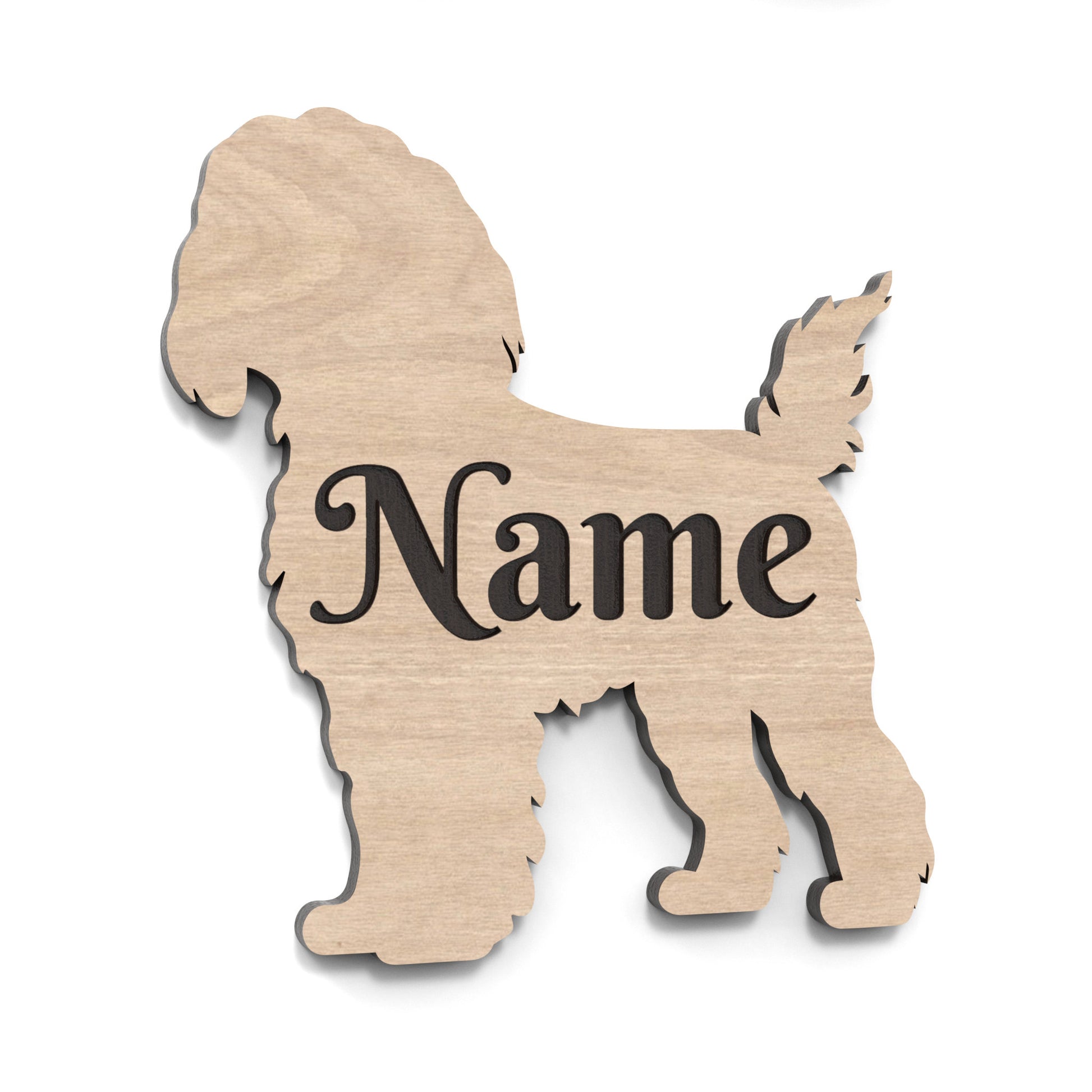 A personalized dog silhouette shape made from our laser cutting files and available for digital download. This bundle includes 80 different dog breeds, Perfect for dog lovers and craft enthusiasts.