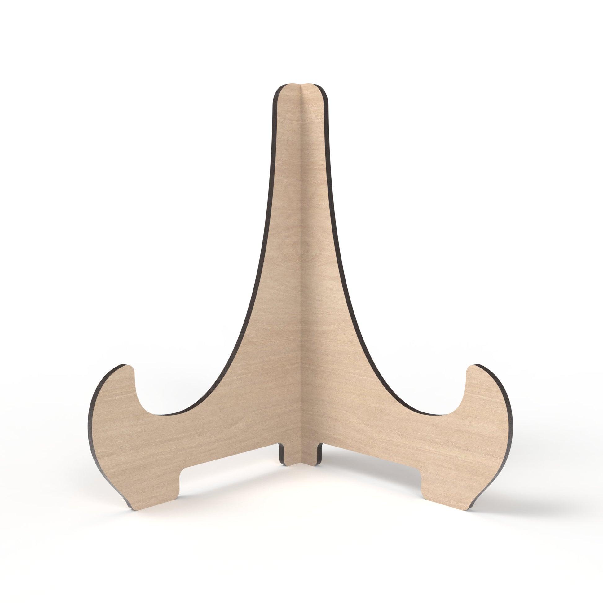 An easel display stand made from our laser cutting files and available for digital download. Ideal for showcasing signs, pictures, products, and more with both visual appeal and practicality.