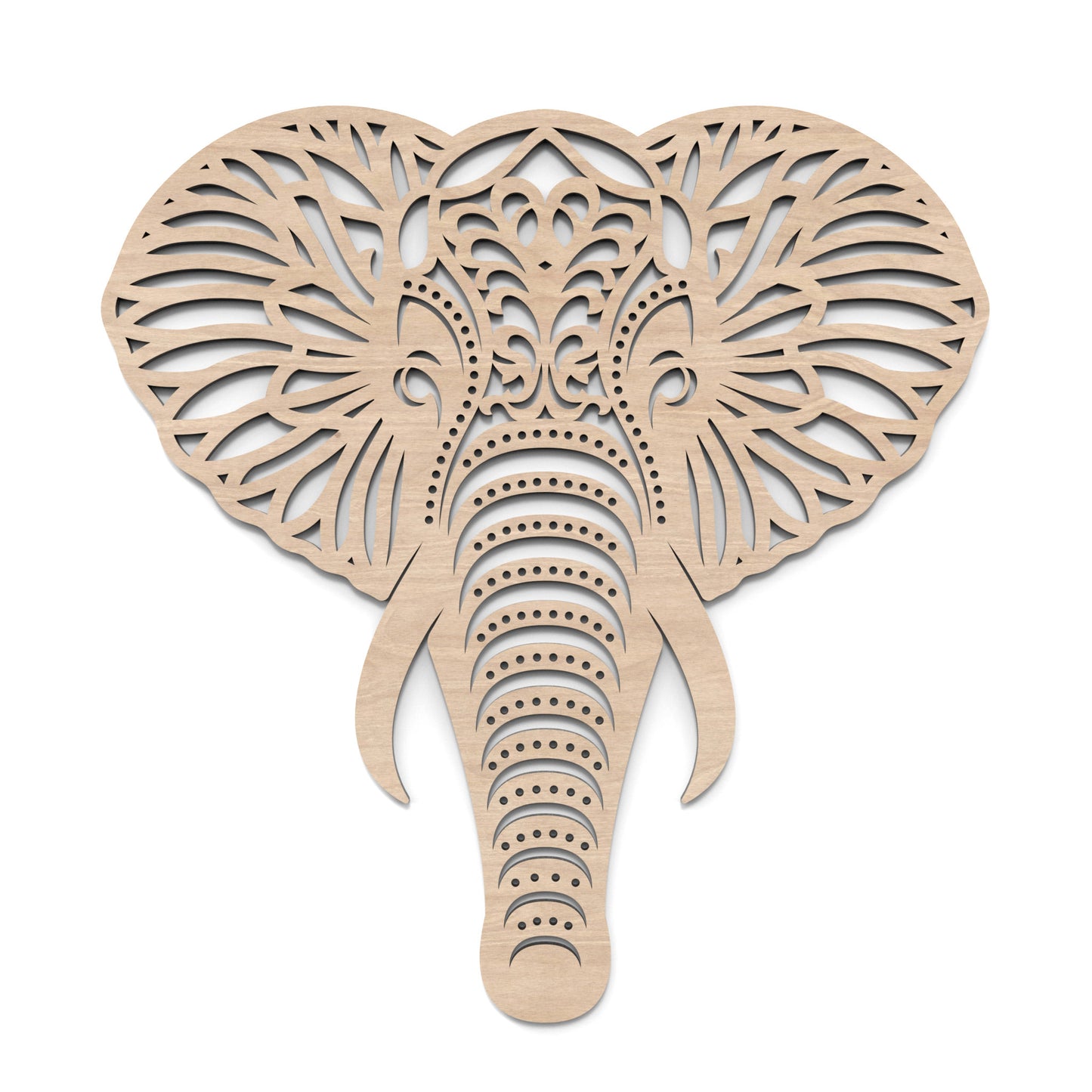 Elephant Head Mandala Wall Art crafted from our laser cutting files and available for digital download. Combines natural grandeur with contemporary design, perfect for enhancing any wall décor.