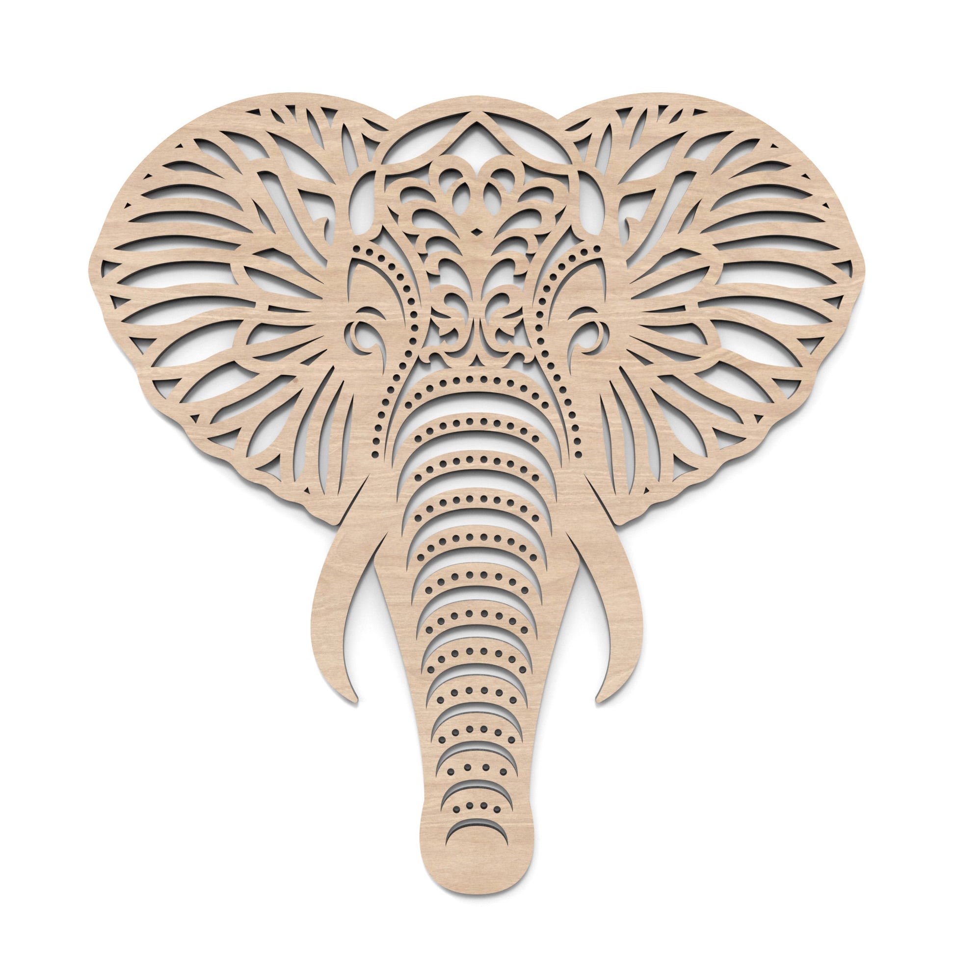 Elephant Head Mandala Wall Art crafted from our laser cutting files and available for digital download. Combines natural grandeur with contemporary design, perfect for enhancing any wall décor.