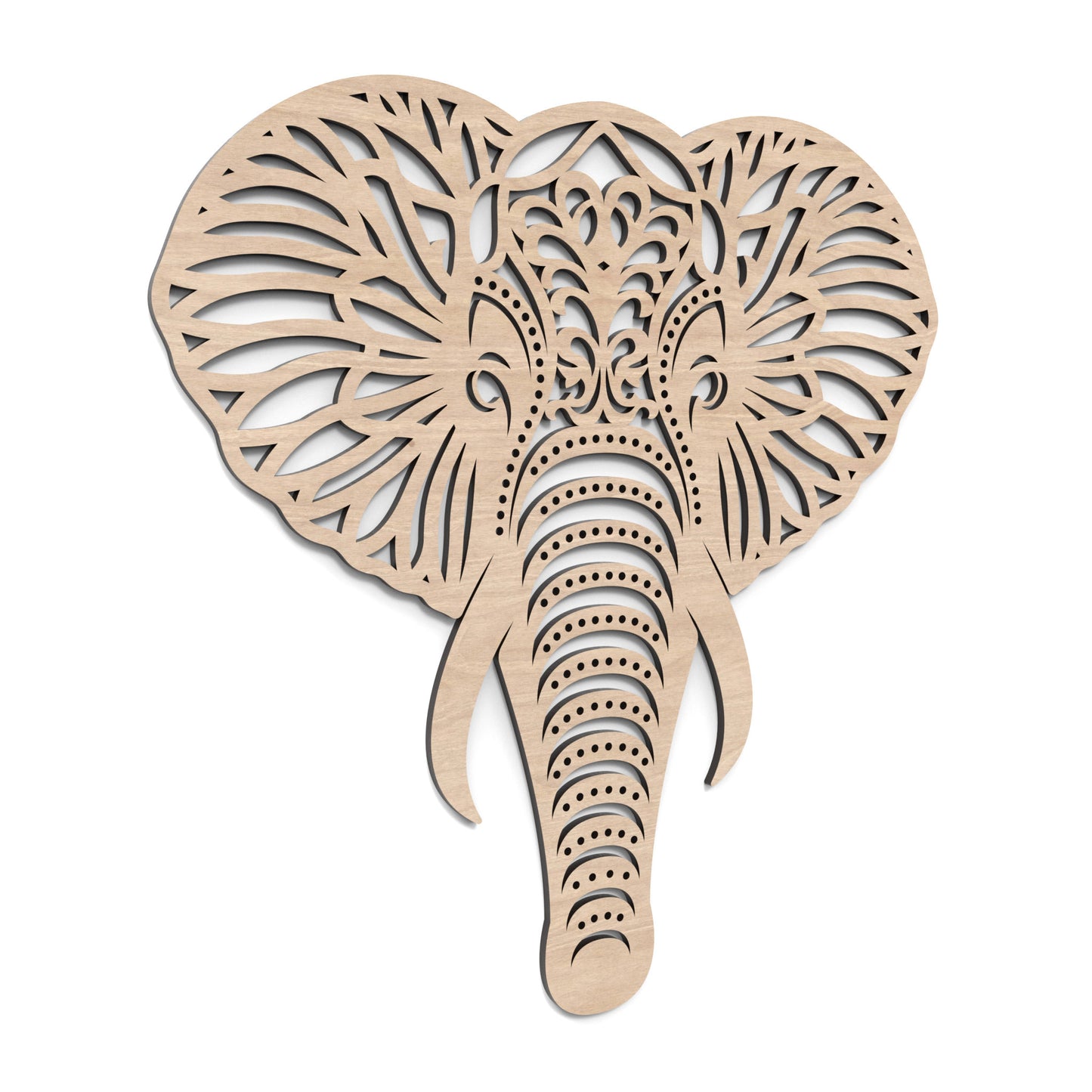 Elephant Head Mandala Wall Art crafted from our laser cutting files and available for digital download. Combines natural grandeur with contemporary design, perfect for enhancing any wall décor.