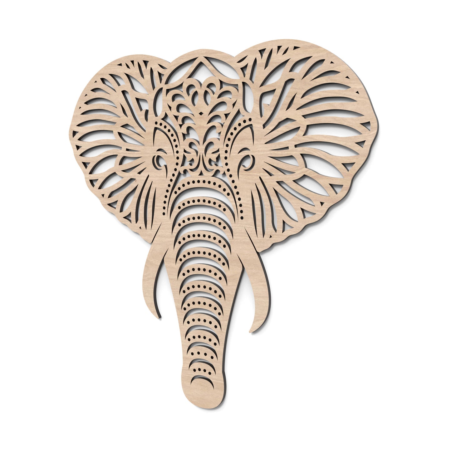 Elephant Head Mandala Wall Art crafted from our laser cutting files and available for digital download. Combines natural grandeur with contemporary design, perfect for enhancing any wall décor.