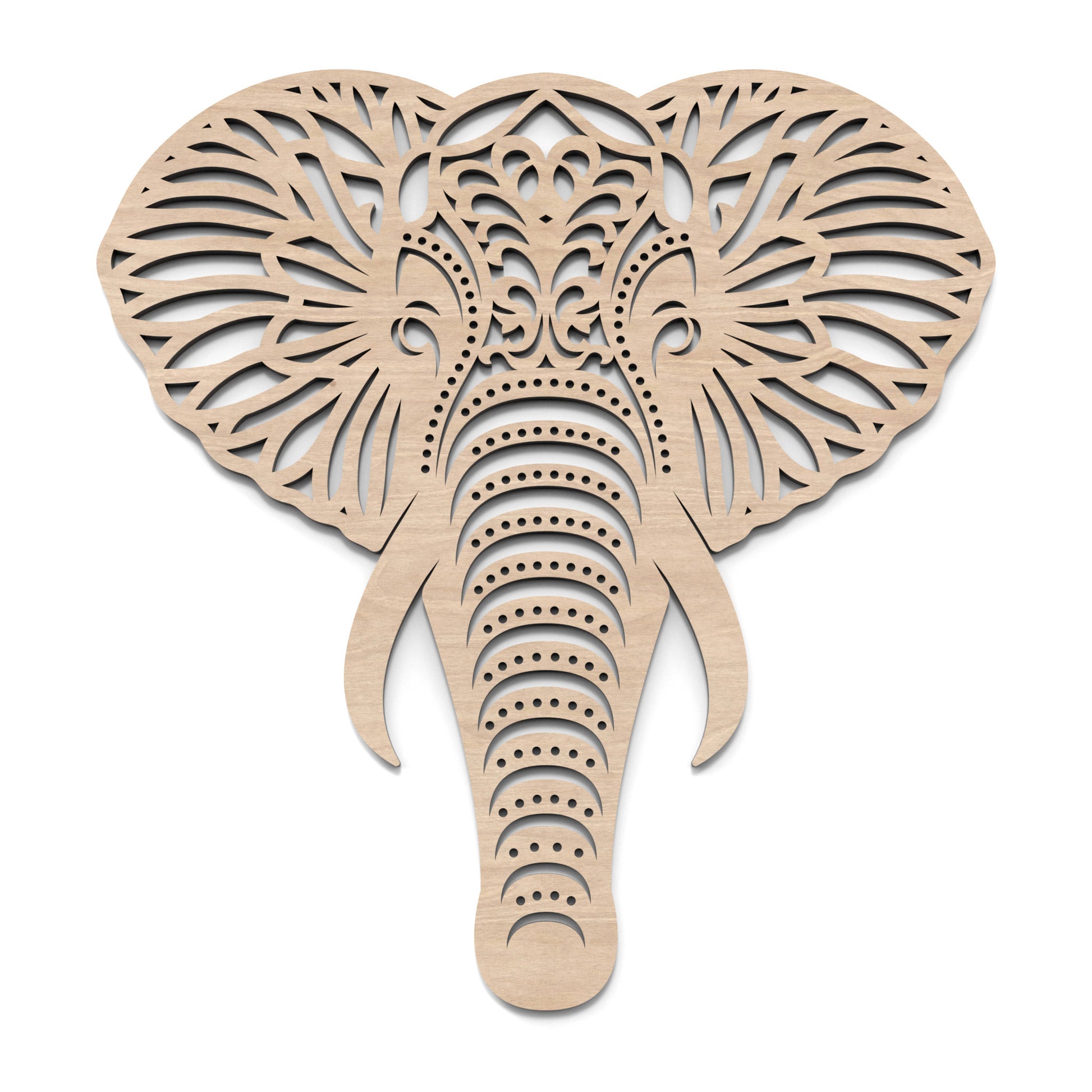 Elephant Head Mandala Wall Art crafted from our laser cutting files and available for digital download. Combines natural grandeur with contemporary design, perfect for enhancing any wall décor.