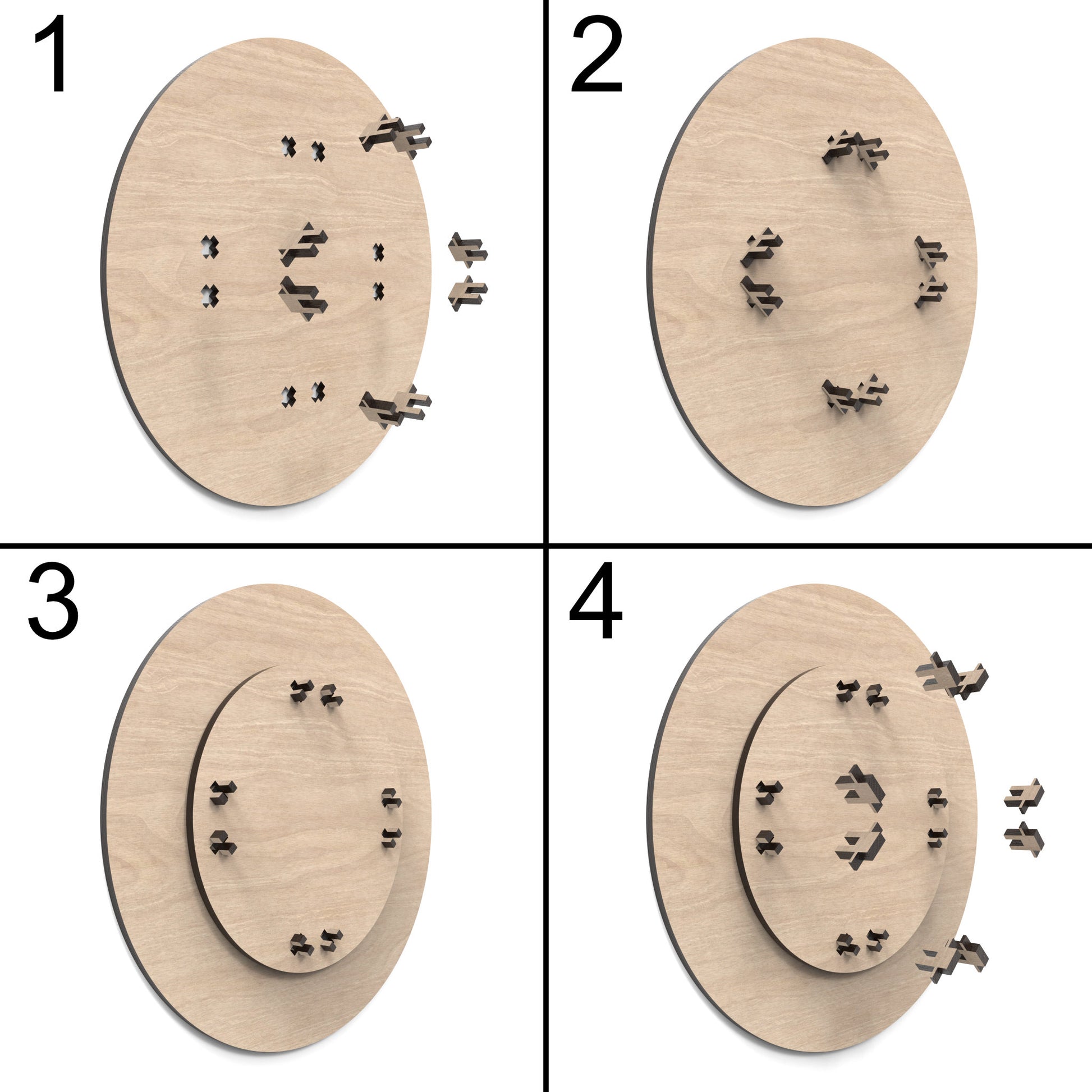 Image assembly guide for our Naughty or Nice Christmas baubles made from our laser cutting files and available for digital download.