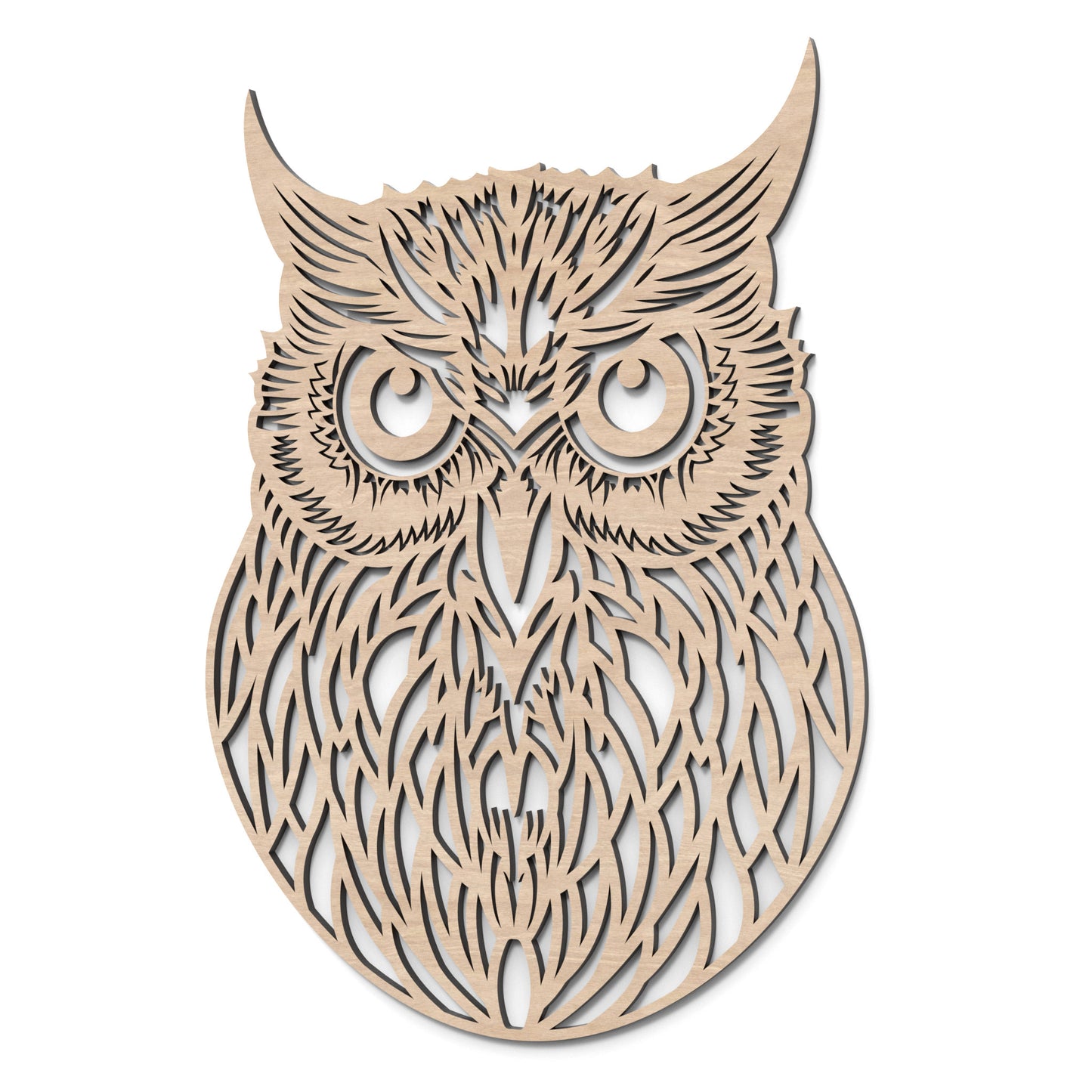 Owl Wall Art made from our laser cutting files and available for digital download. Perfect for modern wall décor, forest-themed creations, owl arts and crafts, unique owl house projects and more!