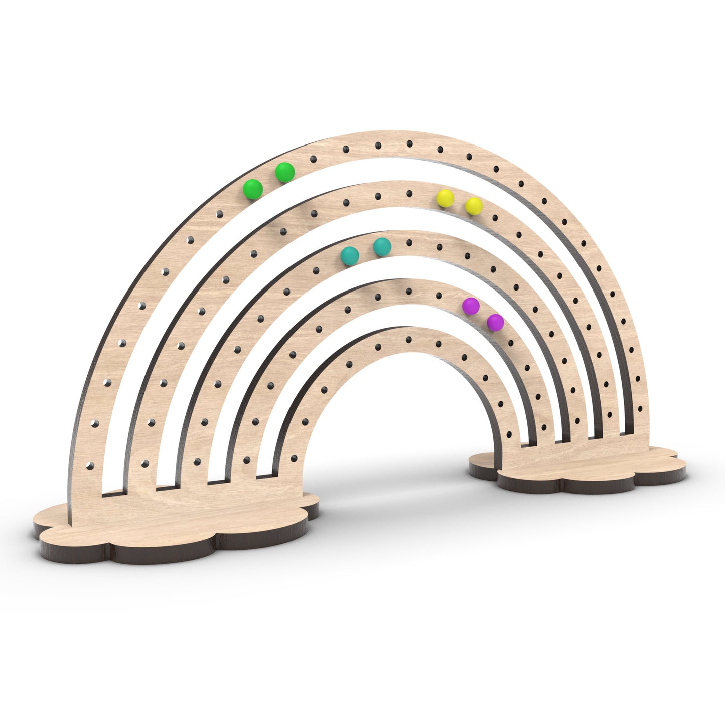 A rainbow earring stand, created from our laser cutting files. Available as a digital download for use with personal laser cutting machines.