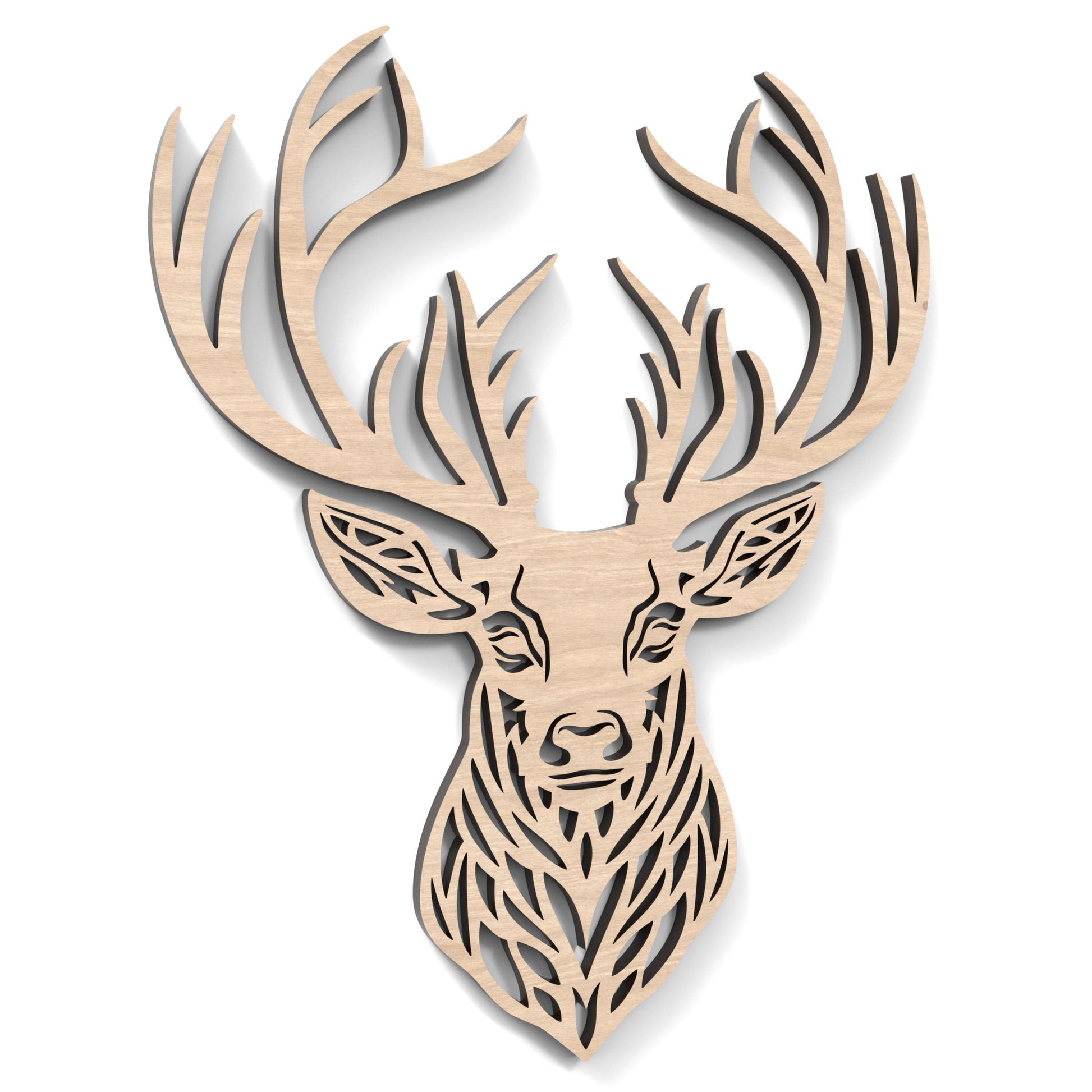 Stag / Deer Head Wall Art made from our laser cutting files and available as a digital download.