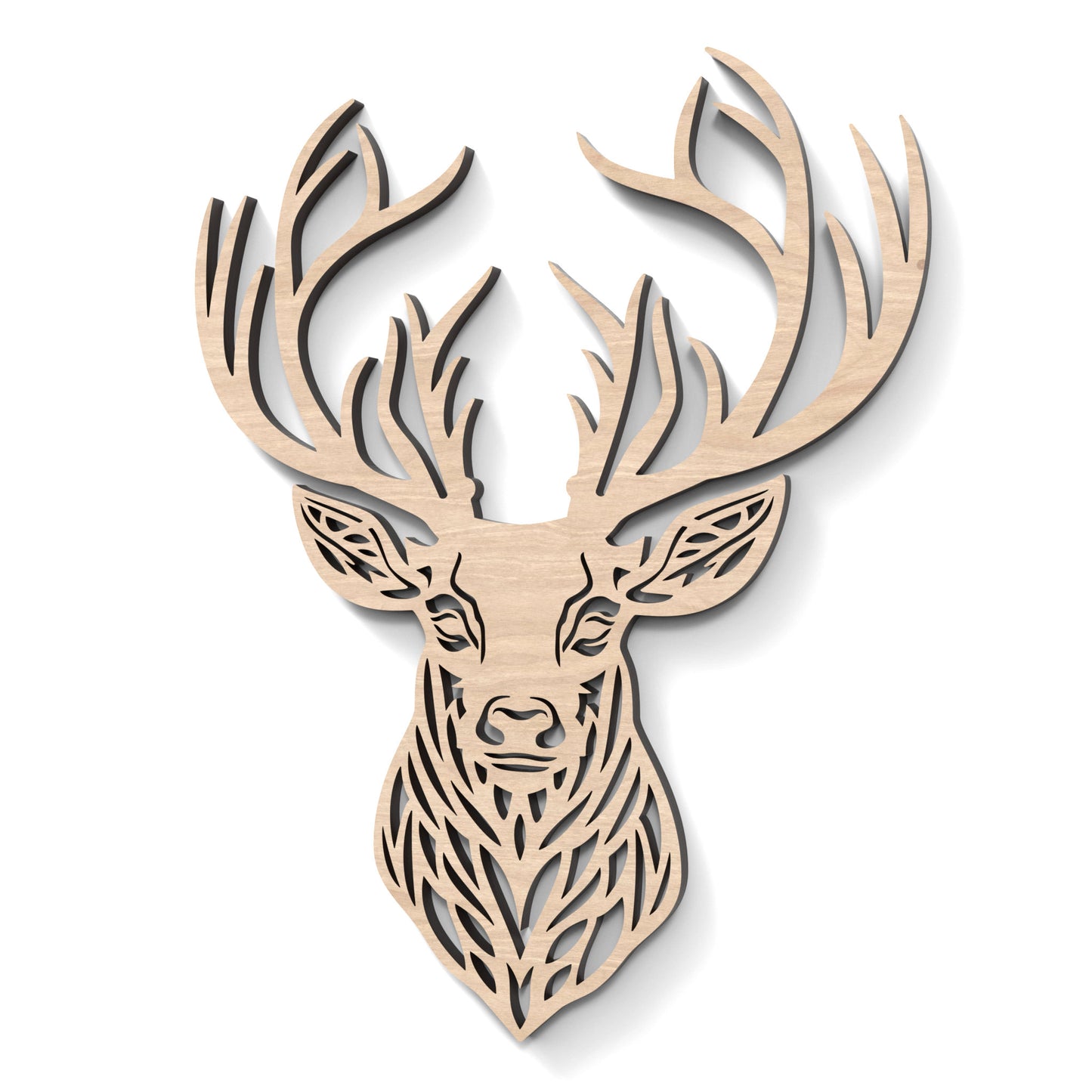 Stag / Deer Head Wall Art made from our laser cutting files and available as a digital download.