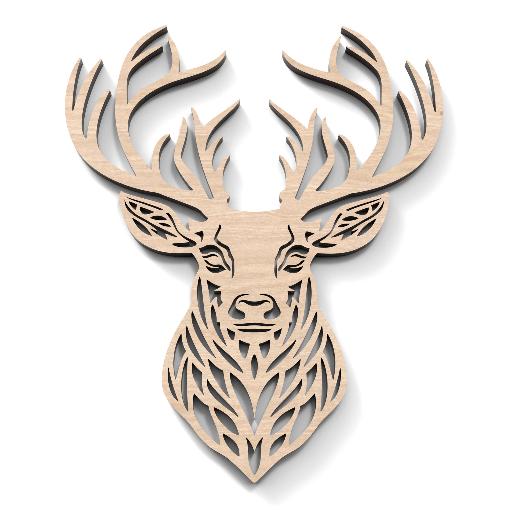 Stag / Deer Head Wall Art made from our laser cutting files and available as a digital download.