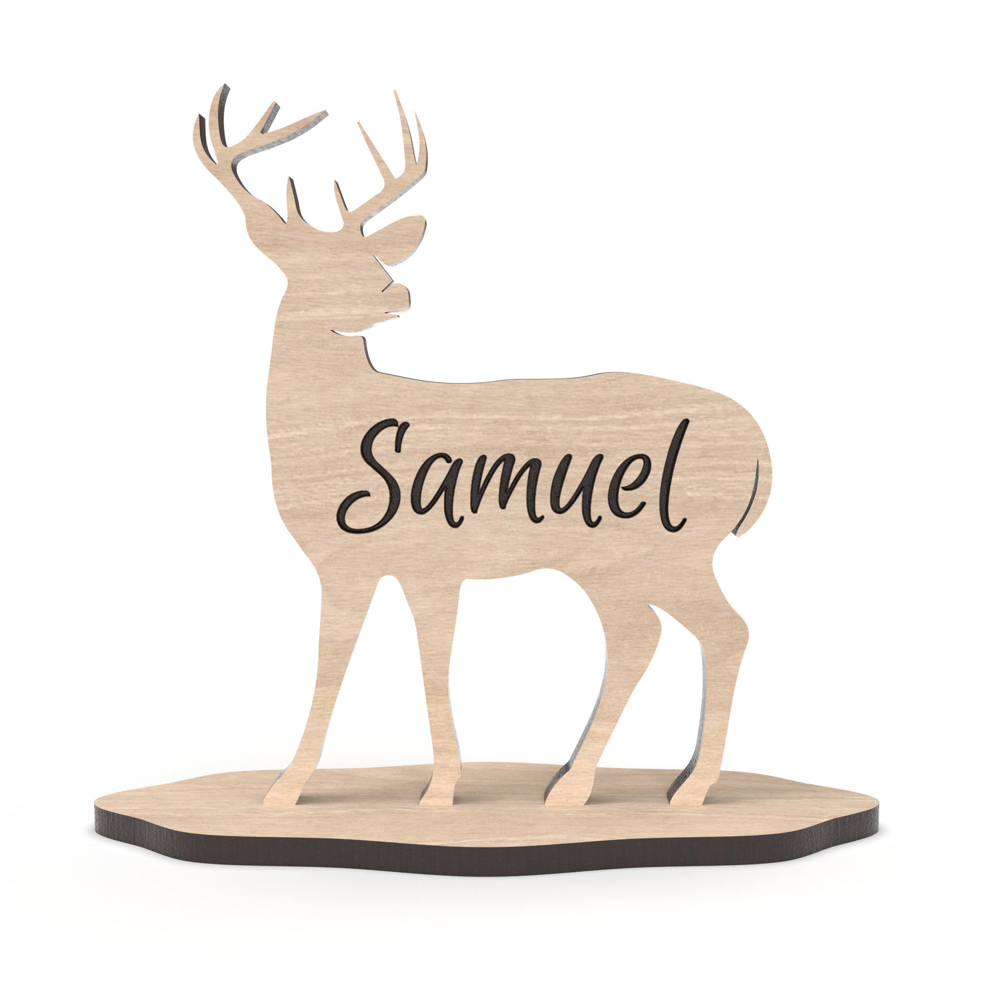 Stag / Reindeer table place setting names made from our laser cutting files and available for digital download. Personalized table place setting names to make every guest feel cherished during holiday festivities.