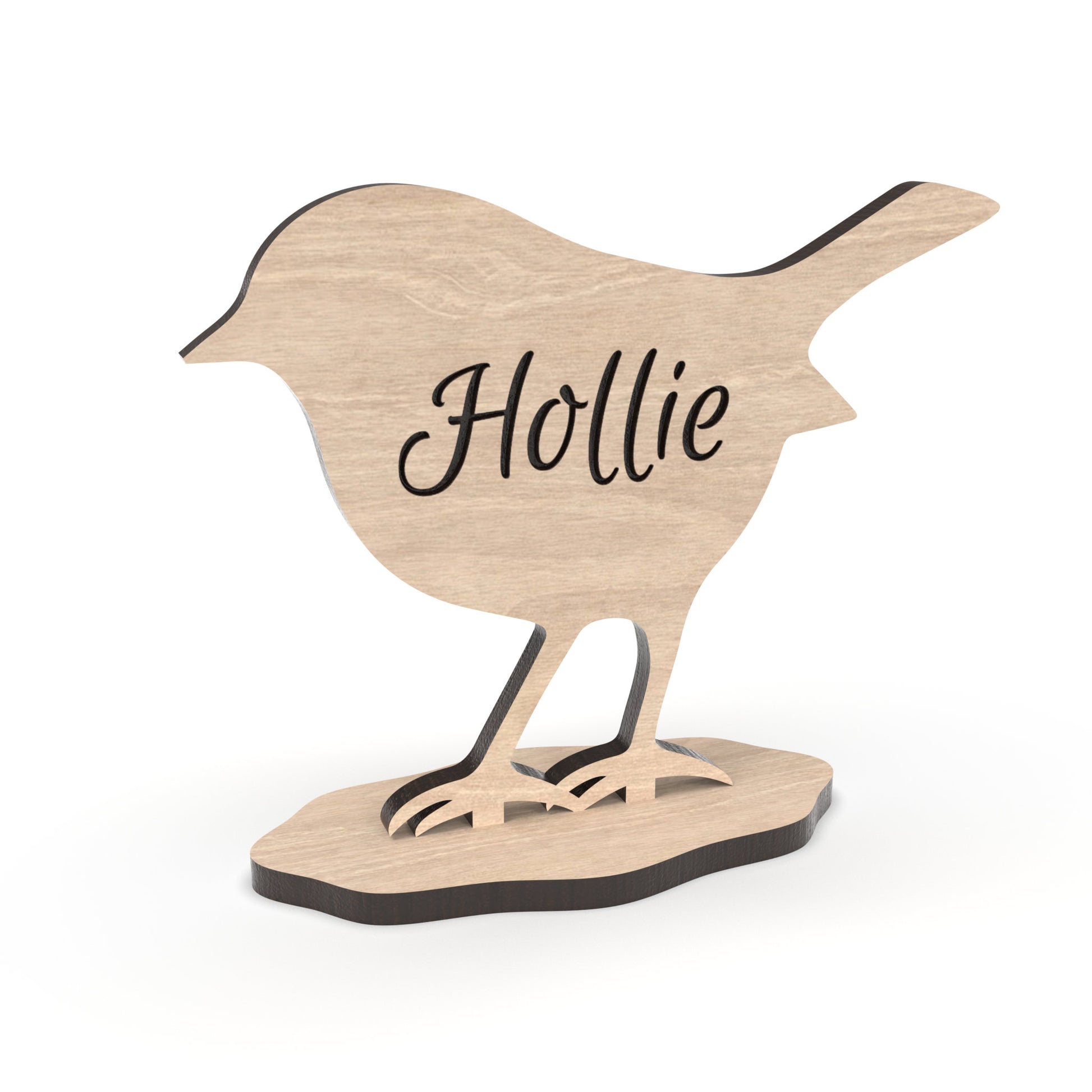 Robin table place setting names made from our laser cutting files and available for digital download. Personalized table place setting names to make every guest feel cherished during holiday festivities.