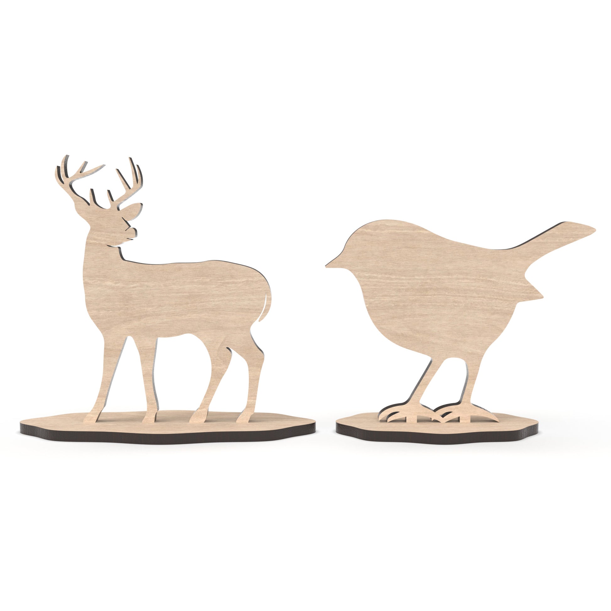 Set of 2 Stag / Reindeer and Robin table place setting names with space for personalization made from our laser cutting files and available for digital download. Personalized table place setting names to make every guest feel cherished during holiday festivities.