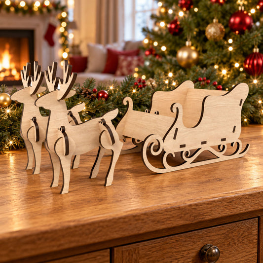 Reindeer and Santa Sleigh Kit