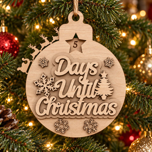 Days Until Christmas Countdown Calendar Bauble