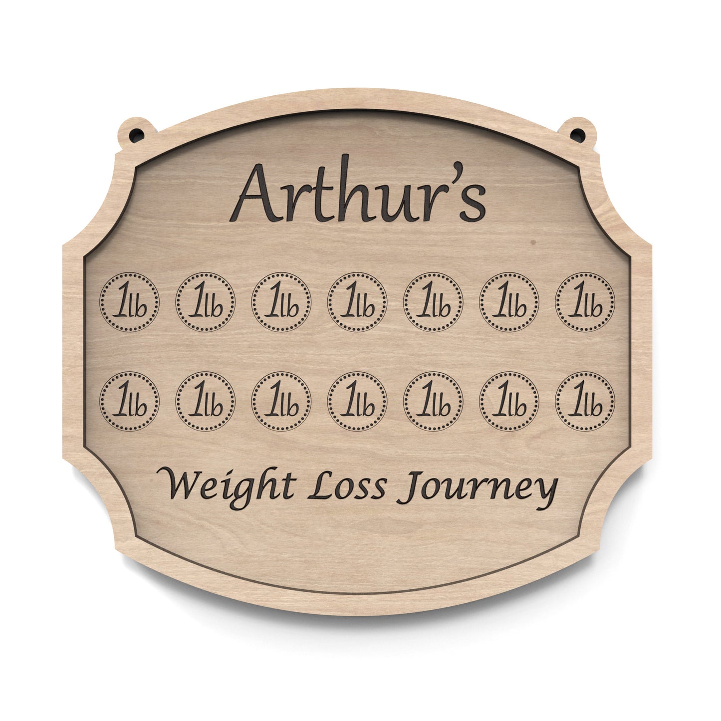 A 1 stone weight loss tracker chart made from our laser cutting files and available for digital download. Helping you celebrate every milestone on your journey to a healthier you.