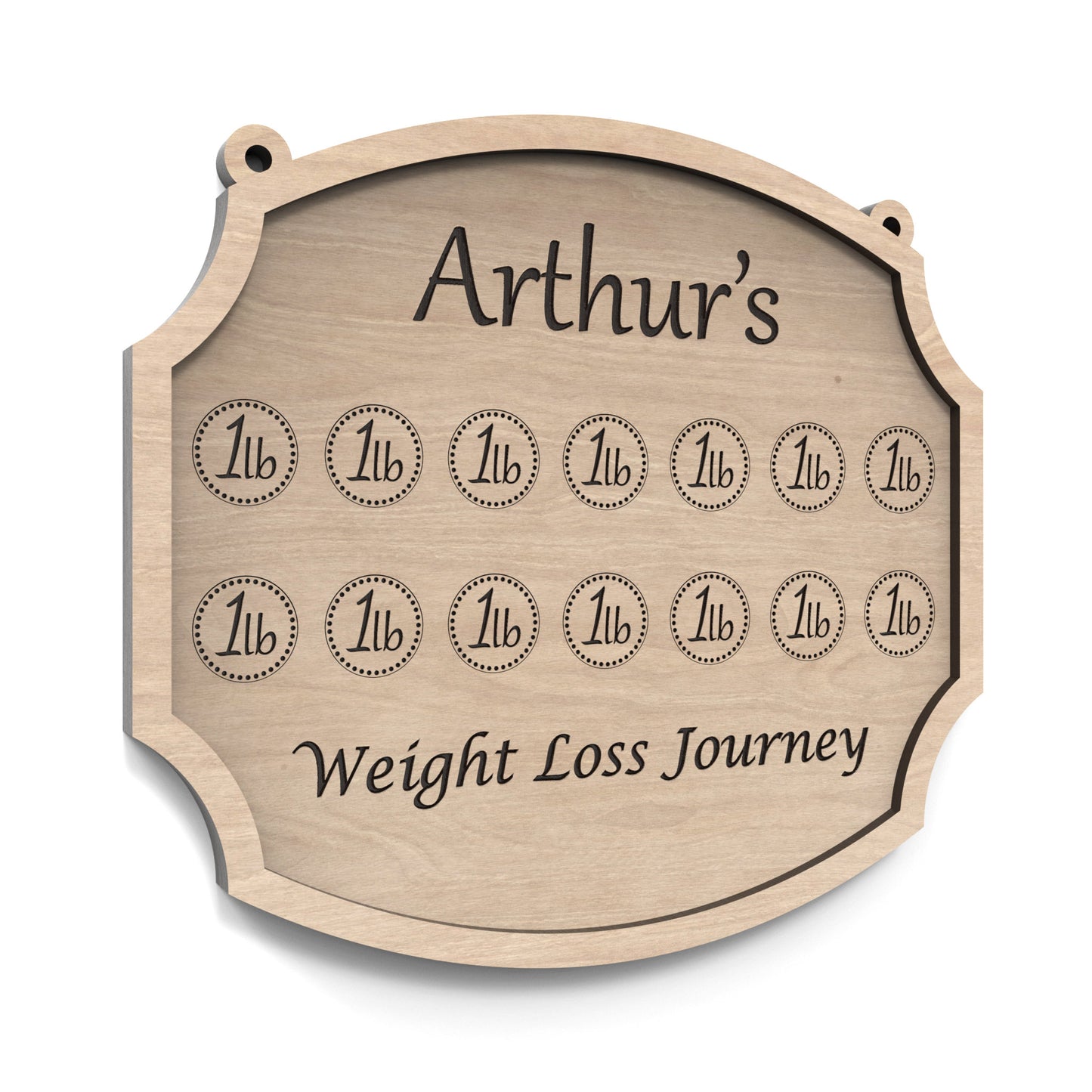 A 1 stone weight loss tracker chart made from our laser cutting files and available for digital download. Helping you celebrate every milestone on your journey to a healthier you.