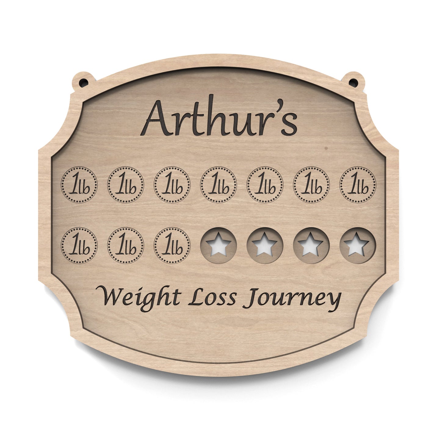 A 1 stone weight loss tracker chart made from our laser cutting files and available for digital download. Helping you celebrate every milestone on your journey to a healthier you.