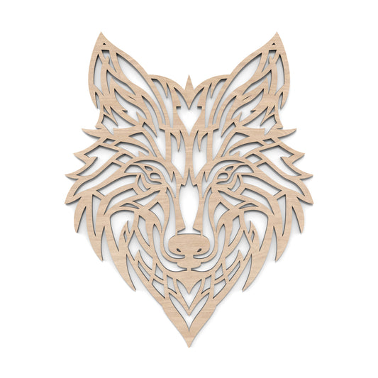 Wolf Mandala Wall Art made from our laser cutting files and available for digital download. The wolf head design combines nature's grandeur with contemporary style, perfect for enhancing any wall setting.